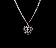 Naszyjnik pancerka 55 cm 3 mm – krzyżyk w sercu, pudełko