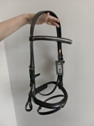 Ogłowie Schockemohle Heidelberg czarno srebrne Cob