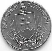 Słowacja 5 koron 1939