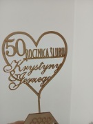 Topper 50 rocznica.  15 cm szeroki