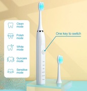 Szczoteczka soniczna do zębów WYBIELANIE WODOODPORNA IPX7 + 6 KOŃCÓWEK !!!