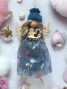 Ozdoba Świąteczny Aniołek niebieski