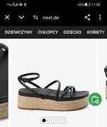 Damskie sandały na koturnie espadryle Next 37