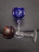 Stare kryształowe Ramery 19cm ręcznie szlifowane Vintage 