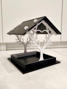 Karmnik dla patków, domek, wzór drzewo serce