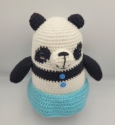 Miś Panda na szydełku maskotka przytulanka Handmd 