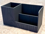 Organizer na biurko czarny pojemnik przybornik 3 przegrody