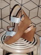 Buty na koturnie sandały na platformie VENEZIA skóra 40