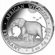 2 oz African Wildlife Słoń Somalijski 2022 2 uncje srebra 9999