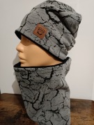 Zestaw chłopięcy zimowy czapka + komin rozm.50-52