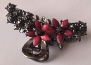 SPINKA do włosów bogatozdobiona cyrkoniami przypinka ozdoba DAMY KOKARDA