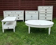 Piękny Komplet mebli drewnianych - drewno naturalne, 5 elementów