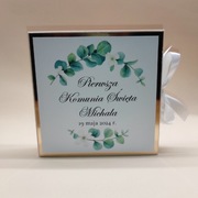 Drewniana skrzyneczka, pamiątka, podziękowanie 