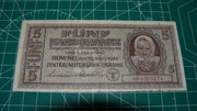 III Rzesza Niemcy 5 karbowańców banknot okupacyjny Ukraina 1942 P.51