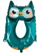 Balon Foliowy Urodzinowy „Sowa” – Cyfra 0, 80 cm