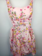 Sukienka damska VIGOL pastelowa kwiaty XS S floral rozkloszowana 