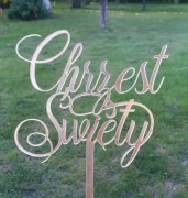 Topper Imienny złote lustro plexi pleksi