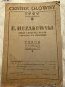 Cennik główny Hozakowski Skład i hodowla nasion Toruń 1949