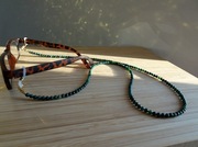 Łańcuszek do okularów Agat mszysty naturalny kamień Rękodzielo