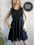 czarna sukienka letnia damska krótka wiskoza bawełna L zwiewna