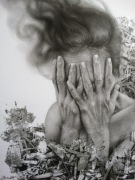 rysunek obraz grafika monokolor portret symbolizm  