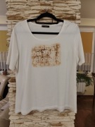 T-shirt damski kremowy 