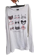 Bluzka w koty 158/164 długi rękaw meow