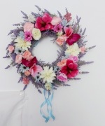 Wianek na drzwi XXL 55 cm Wrzos Kwiaty Całoroczny