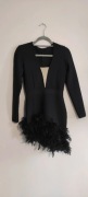 Sukienka mini z piórami Pretty Women r. XS czarna wieczorowa