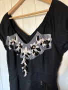 Simple czarna sukienka lniana rozm 40