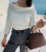 Biała bluzka Zara prążki lejący golf capsule wardrobe coquette 97% cotton