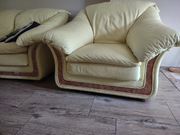 Skórzany komplet 3-1-1.Jak kler.Skóra