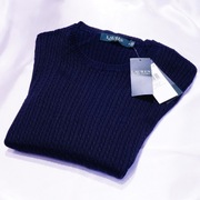 RALPH LAUREN sweter bluzka M navy Japan Sel elastyczna jedwabista guess