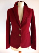  Wełniana Marynarka Miś Uszatek Limitowana  Bordowa  34 XS Unikat!