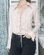 Nowa piękna koszula kremowa z wiązaniami Reserved S, 100% wiskoza 