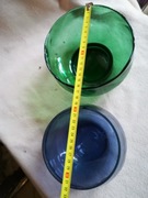 Waza szklana zestaw niebieska i zielona