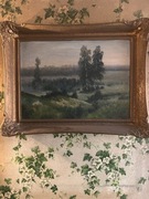 Pejzaż obraz olejny na dykcie, lata 60/70