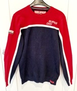 Sweterek swetr sweter granatowo-czerwony SuperDry M 164 170 chłopięcy