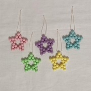 I134 Zawieszki Gwiazdki z koralików Handmade zestaw 5 szt.