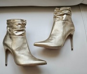 MAI PIU SENZA botki złote SKÓRA roz  41 