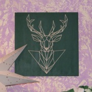 Obraz String Art Jeleń (kremowy) 40x40 Idealny prezent na święta!