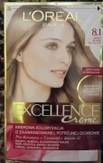 L'Oréal Excellence Creme Farba do Włosów, 8.1 Jasny Blond Popielaty
