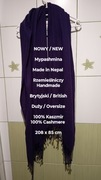 Mypashmina  NOWY  Handmade  Duży szal kaszmirowy z Nepalu, 100% Kaszmir