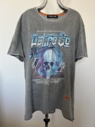 Koszulka Retro Jeans 3XL oversize szara vintage print czaszka