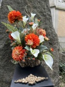 Stroik na grób na podstawce drewnianej 