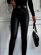 Spodnie skórzane woskowane push up elastyczne seksowne Stradivarius 36 