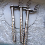 3 śruby lodowe, tytanowe , radzieckie , 18 cm, czterozębne