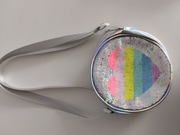 Nowa torebka dziewczęca cekiny serce srebrna tęcza nowa 