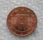 Malta Republika 5 euro centów eurocent 2013 KM# 127 Świątynia Mnajdra