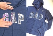 GAP bluza z kapturem | Cekiny | Logo | Niebieska | 14 15 16 lat